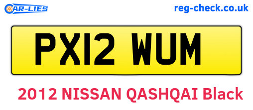 PX12WUM are the vehicle registration plates.