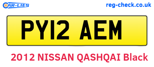 PY12AEM are the vehicle registration plates.