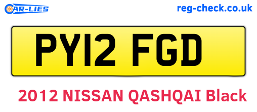 PY12FGD are the vehicle registration plates.