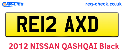RE12AXD are the vehicle registration plates.