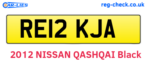 RE12KJA are the vehicle registration plates.