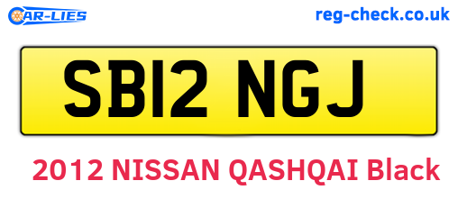 SB12NGJ are the vehicle registration plates.