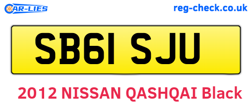 SB61SJU are the vehicle registration plates.
