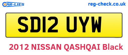 SD12UYW are the vehicle registration plates.