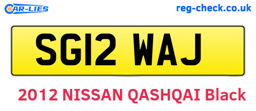 SG12WAJ are the vehicle registration plates.