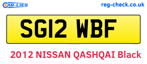 SG12WBF are the vehicle registration plates.