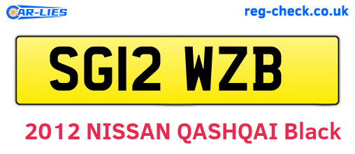 SG12WZB are the vehicle registration plates.