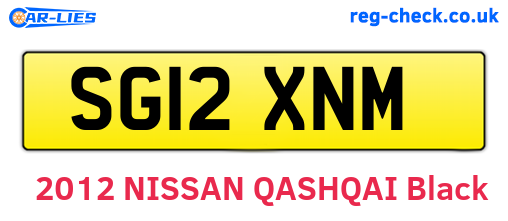 SG12XNM are the vehicle registration plates.