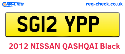 SG12YPP are the vehicle registration plates.