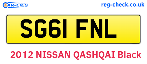 SG61FNL are the vehicle registration plates.