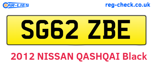 SG62ZBE are the vehicle registration plates.