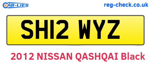 SH12WYZ are the vehicle registration plates.