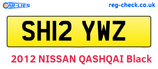 SH12YWZ are the vehicle registration plates.