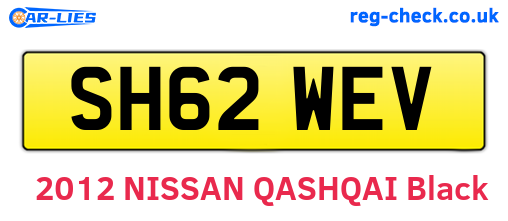 SH62WEV are the vehicle registration plates.