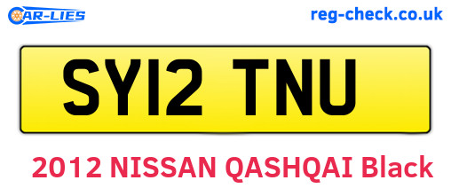 SY12TNU are the vehicle registration plates.