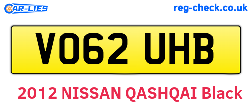 VO62UHB are the vehicle registration plates.
