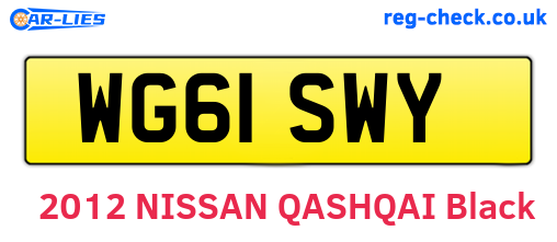 WG61SWY are the vehicle registration plates.