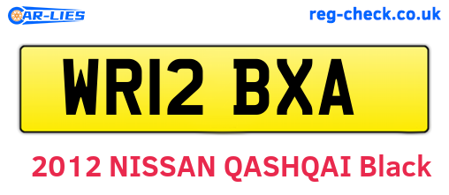 WR12BXA are the vehicle registration plates.