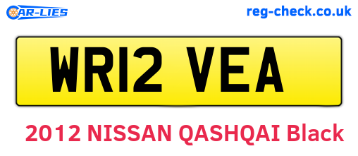 WR12VEA are the vehicle registration plates.