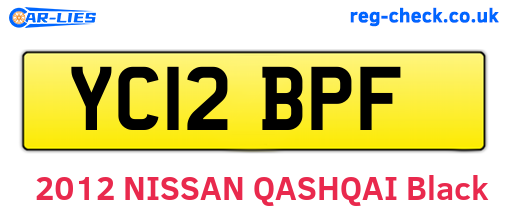 YC12BPF are the vehicle registration plates.