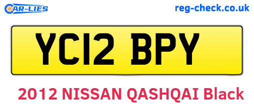 YC12BPY are the vehicle registration plates.
