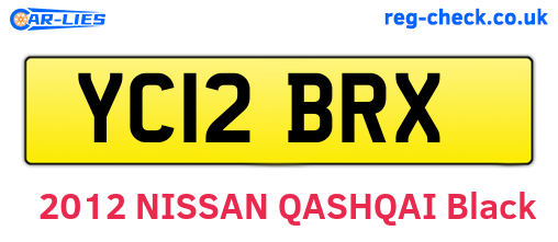 YC12BRX are the vehicle registration plates.