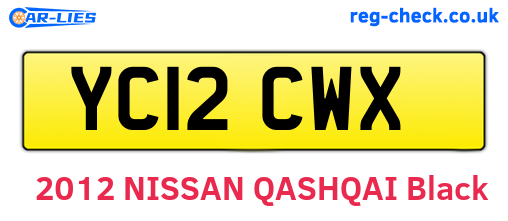 YC12CWX are the vehicle registration plates.