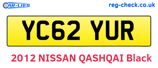 YC62YUR are the vehicle registration plates.