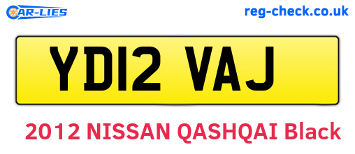 YD12VAJ are the vehicle registration plates.