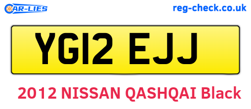 YG12EJJ are the vehicle registration plates.