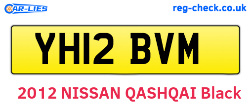 YH12BVM are the vehicle registration plates.