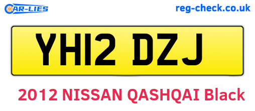 YH12DZJ are the vehicle registration plates.