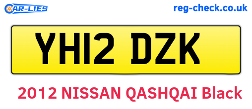YH12DZK are the vehicle registration plates.