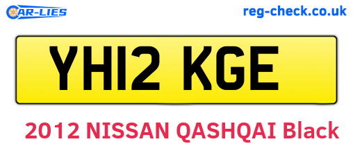 YH12KGE are the vehicle registration plates.