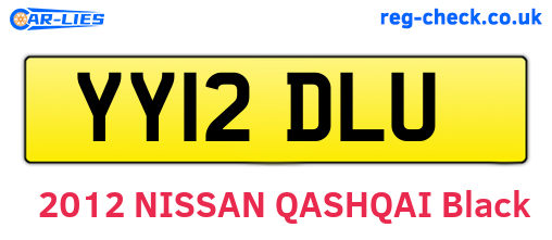 YY12DLU are the vehicle registration plates.