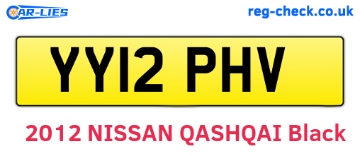 YY12PHV are the vehicle registration plates.