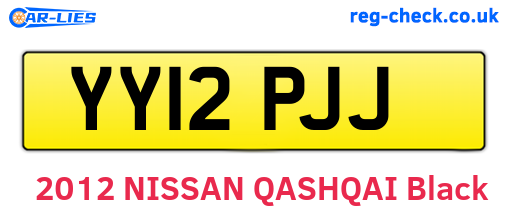 YY12PJJ are the vehicle registration plates.