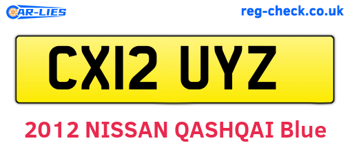 CX12UYZ are the vehicle registration plates.