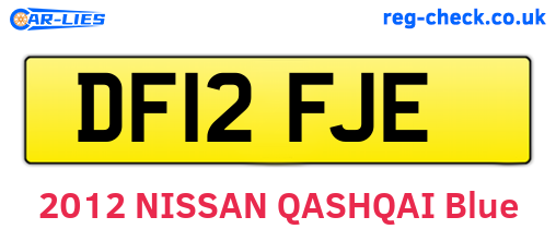 DF12FJE are the vehicle registration plates.