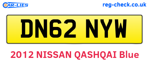 DN62NYW are the vehicle registration plates.