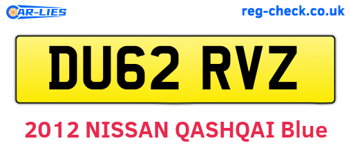 DU62RVZ are the vehicle registration plates.
