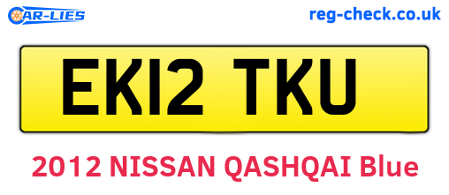 EK12TKU are the vehicle registration plates.