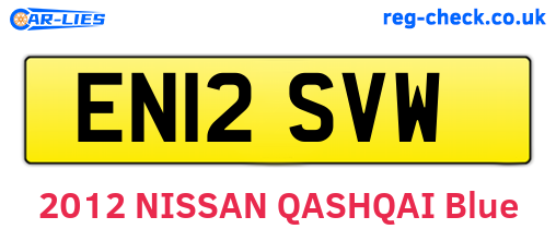 EN12SVW are the vehicle registration plates.