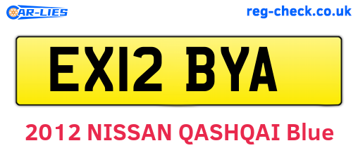EX12BYA are the vehicle registration plates.