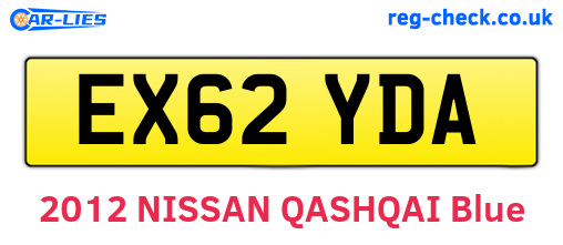 EX62YDA are the vehicle registration plates.