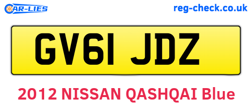 GV61JDZ are the vehicle registration plates.