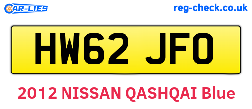 HW62JFO are the vehicle registration plates.