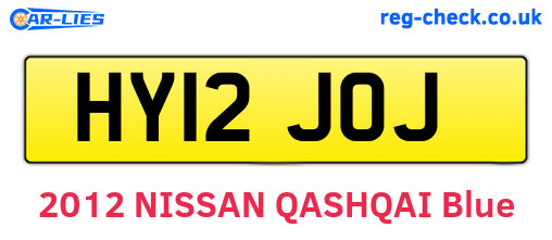 HY12JOJ are the vehicle registration plates.