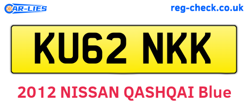 KU62NKK are the vehicle registration plates.
