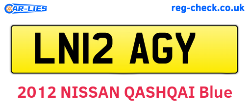 LN12AGY are the vehicle registration plates.